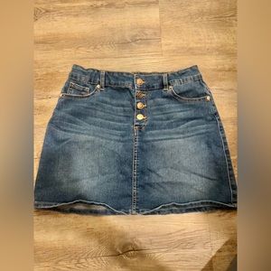 Denim Jean Skirt with Buttons Medium Wash